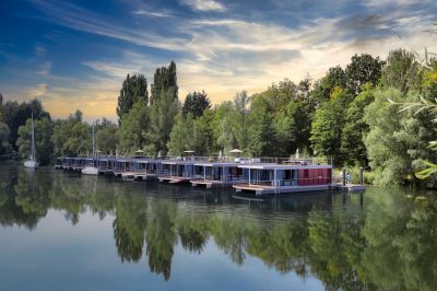 hausboote kaufen weser floatinghouses - Errichtung einer schwimmenden Ferienhausanlage mit Weserblick